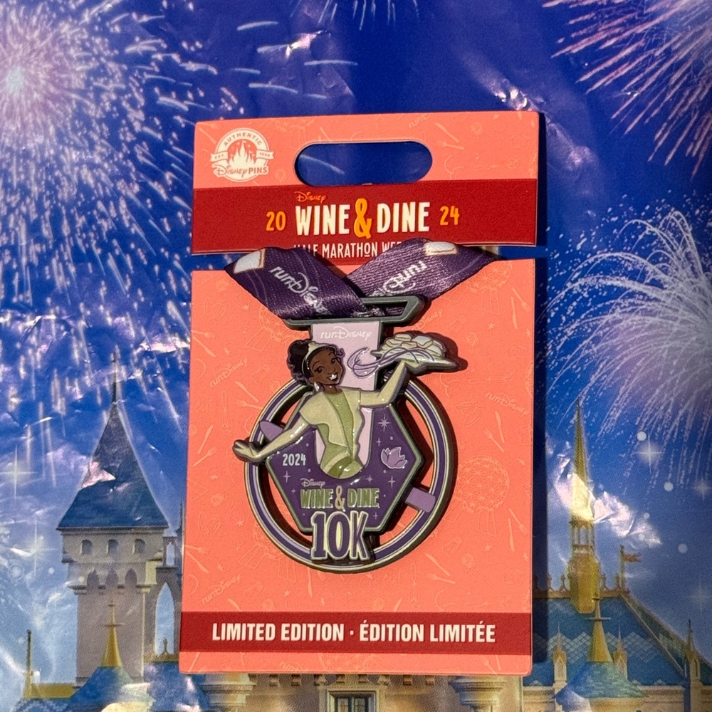 RunDisney Wine and Dine 2024 Half Marathon Tiana 10k Medal Replica Pin